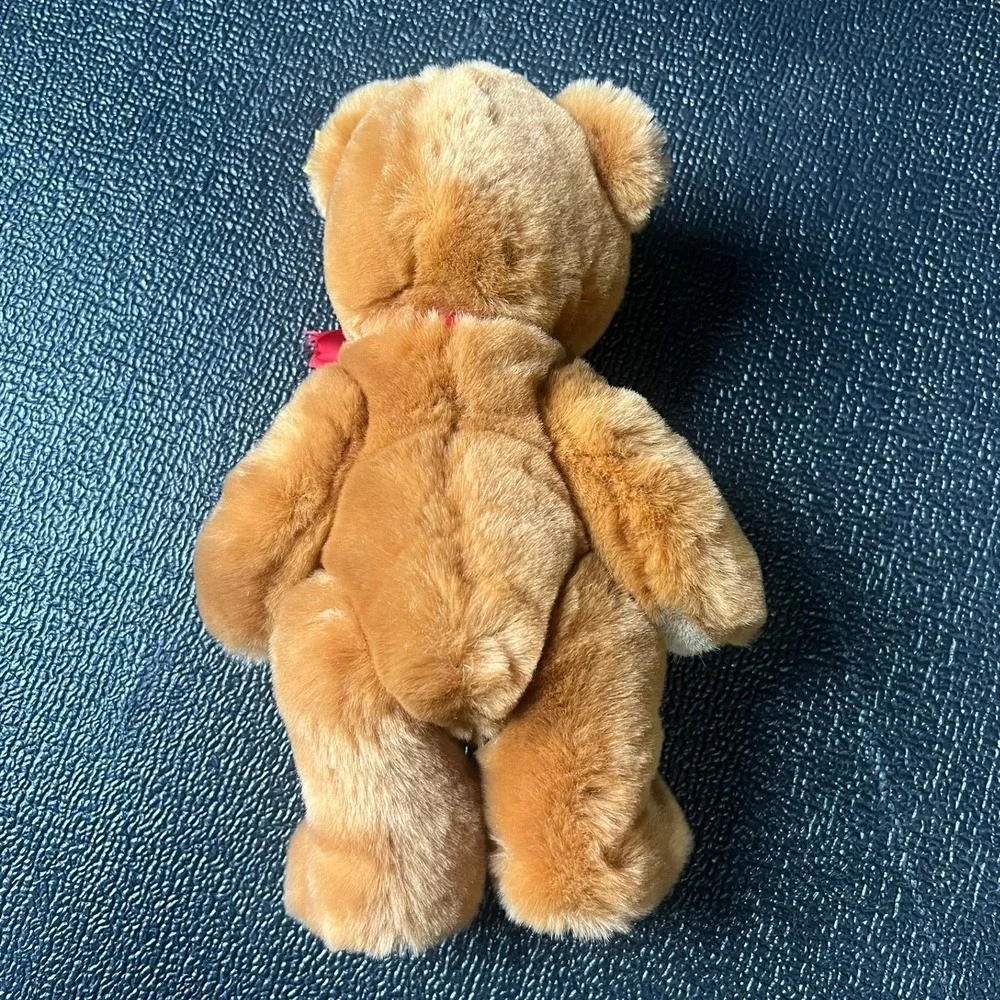 Steiff Petsy Teddy Bear 012051 Golden Brown Plush Red Ribbon Made in Germany 11